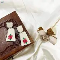 Floral Shape Polymer Clay Earrings for Girls
