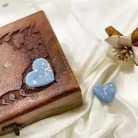 Stylish Blue Heart Clay Earrings for Women