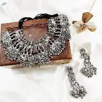 Silver Plated Oxidized Jewelry Set for Women