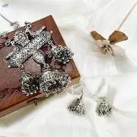 Tribal Dove And Ganesa Long Necklace Set