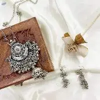 Oxidized Necklace Earring Set for Women