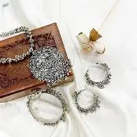 Silver Plated Gypsy Style Alloy Necklace Set