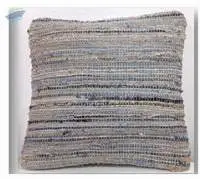 Denim Jute Cushion Cover