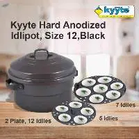Kyyte Hard Anodized Idlipot, Size 12,Black