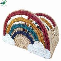 Rainbow Water Hyacinth Storage Basket