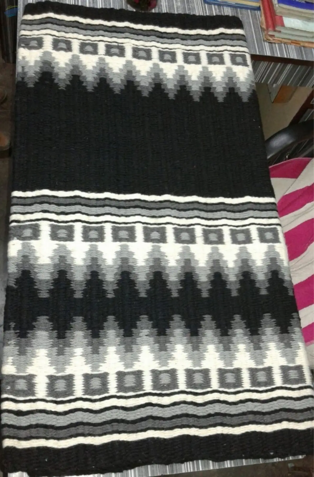 Western Saddle Blanket Black And White