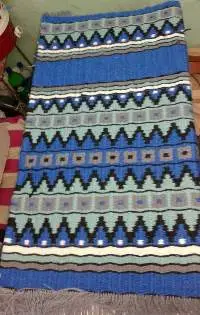 Western Saddle Blanket Sky-blue