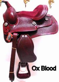 Western Pony Leather Saddle Red