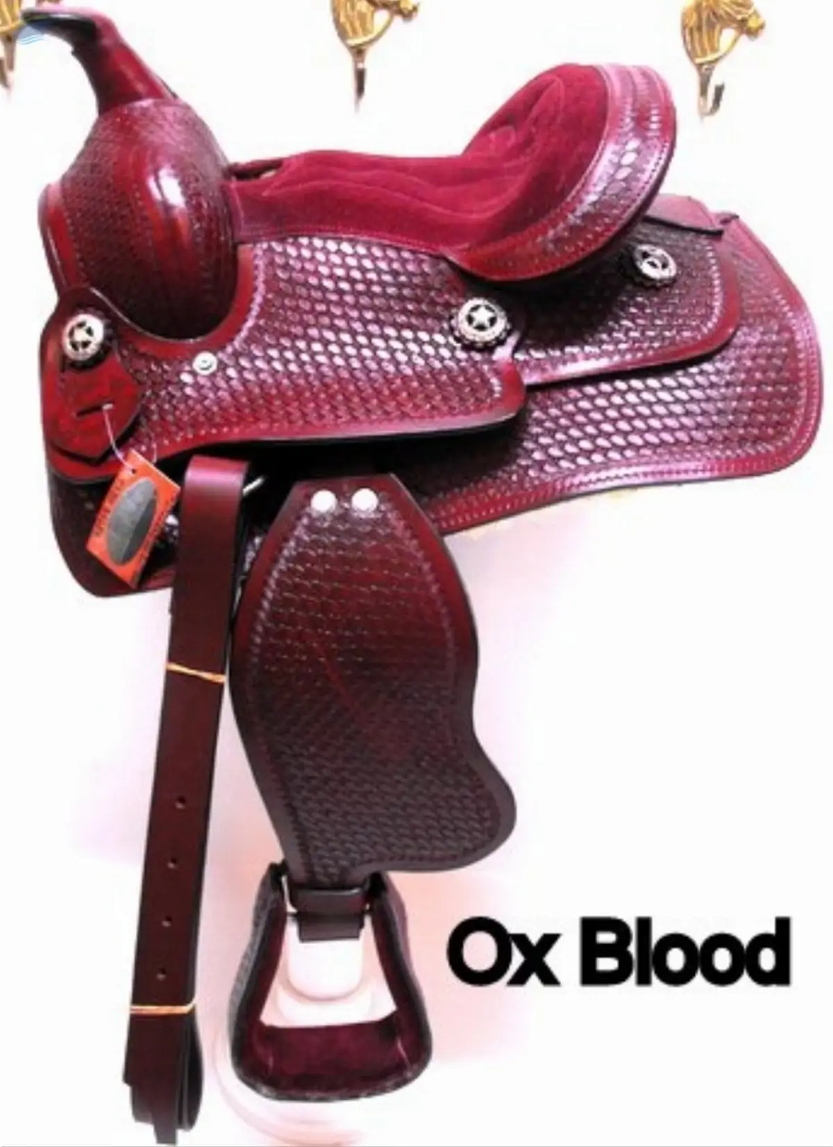 Western Pony Leather Saddle Red