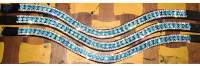 Genuine Leather Sky-Blue Crystal Brow Bands