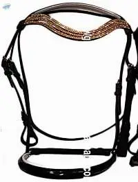 Bling 3 Row Leather Crystal Bridles