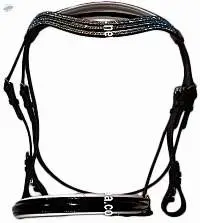 Bling 3 Row Crystal Leather Bridle Sky Blue