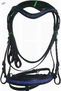 Bling Leather Blue Crystal Bridle