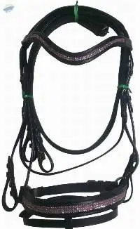 Bling Purple Crystal Leather Bridle