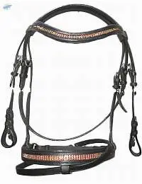 Bling Red Crystal Leather Bridle