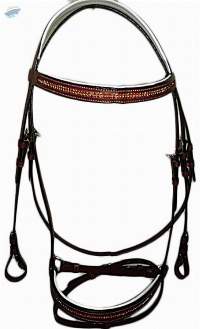 Bling Red Crystals Leather Bridle  