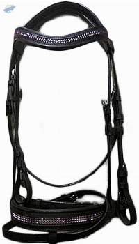 Bling Pink Crystal Leather Bridle