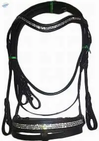 Bling White Crystals Leather Bridle