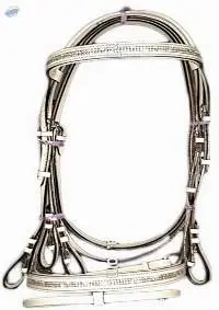 Bling Crystal Leather Bridle White