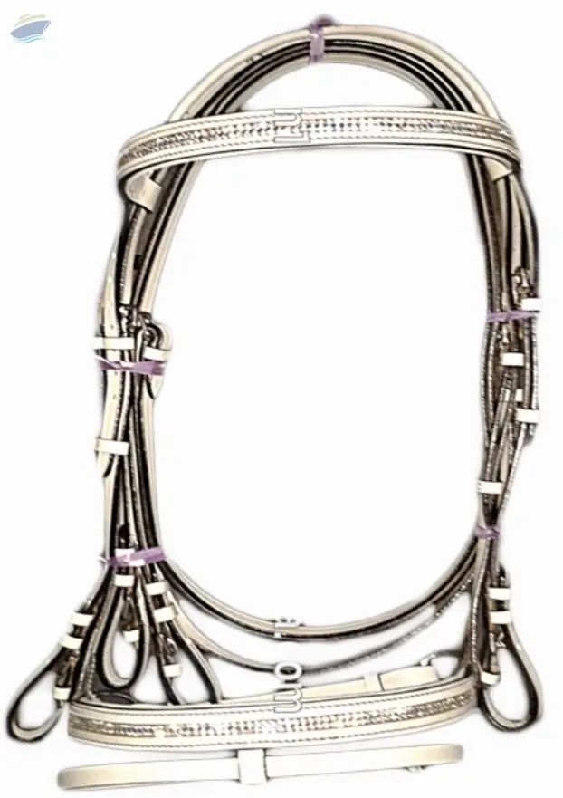 Bling Crystal Leather Bridle White
