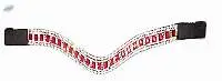 Bling U Shaped Red Crystal Leather Browband