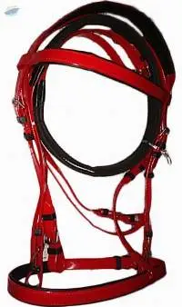 Red PVC Bridle With Reins