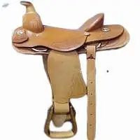 Show Western Leather Saddle Tan