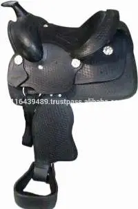 Genuine Leather Black Western Saddle