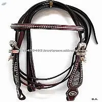 Western leather headstall black