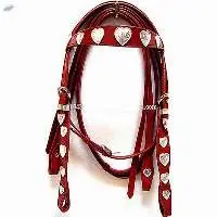Show Western Heart Headstall Leather