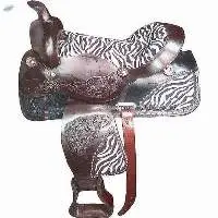 Show Western Zebra Leather Saddle