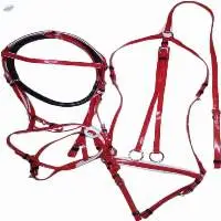 PVC Riding Bridle Set With Breastplate Red