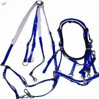 Endurance PVC Bridle Set With Breastplate Blue