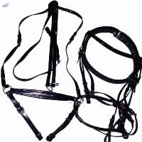 PVC Riding bridle set with breastplate Black