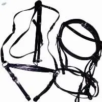 PVC Riding bridle set with breastplate Black