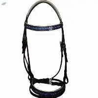 Bling Blue Crystals Leather Bridle