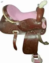 Genuine Western Leather Saddle Pink Seat