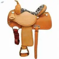 Show Western Zebra Seat Leather Saddle