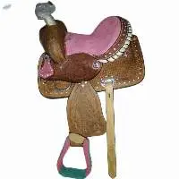 Genuine Western leather pink seat saddle