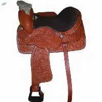Genuine Western Leather Tooled Tan