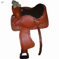 Genuine western tan leather saddle