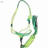 Genuine PP Rope Bridle With Lead Green