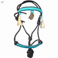 Genuine PP Rope Bridle sky Blue