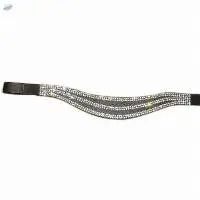 Genuine 3 Row Crystals Horse Browbands