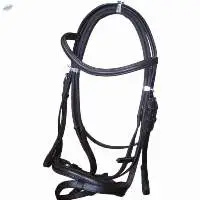 Black Rolled Leather Horse Bridle