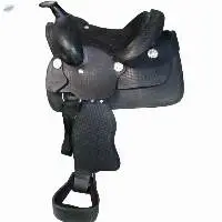 Pony Black Leather Western Carved Saddle