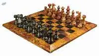 Red Onyx & Black Marble Chess Set
