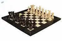 Black & Botticino Marble Natural Stone Chess Set