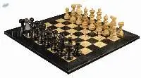 Black & Coral Marble / Stone European Chess Set