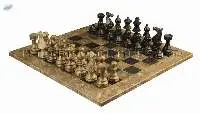 Oceanic & Black Marble Stone European Chess Set